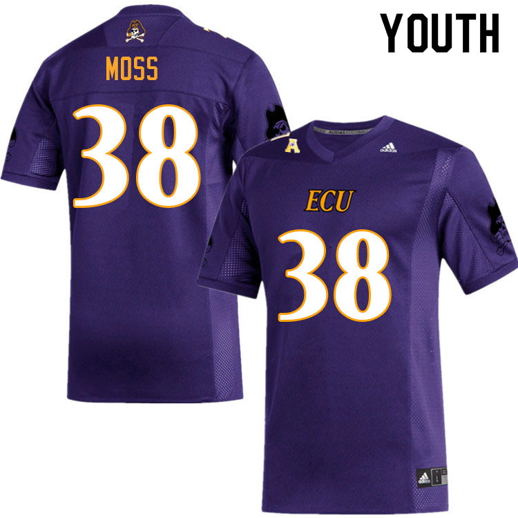 Youth #38 Ty Moss ECU Pirates College Football Jerseys Sale-Purple